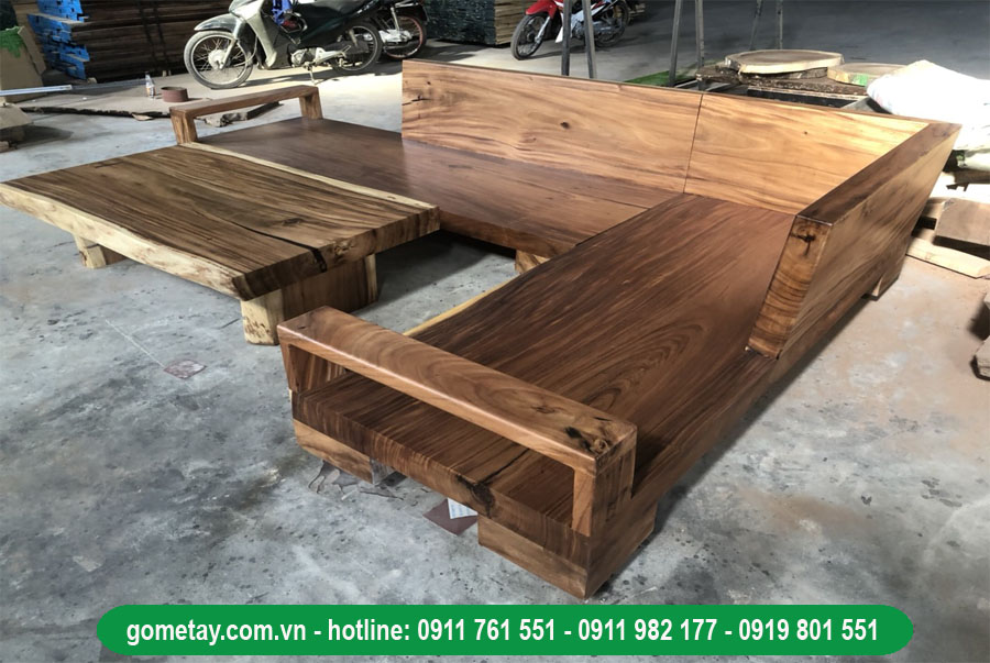 bàn ghế sofa gỗ nguyên tấm