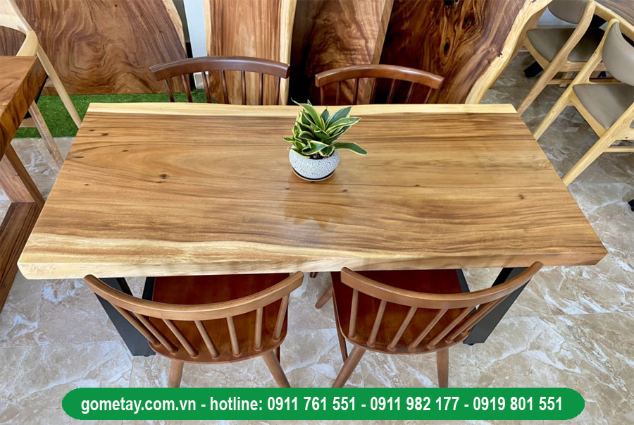 giá bàn cafe gỗ nguyên tấm phụ thuộc vào yếu tố nào